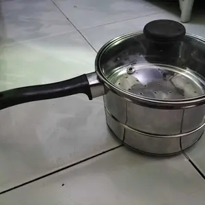 Panci kukus mini tutup kaca 16cm stainless Kitchenware/ Panci Steamer