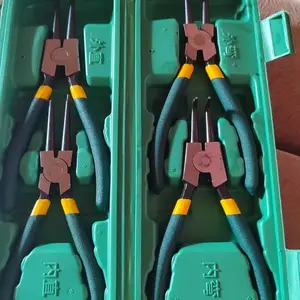 4pcs Tang Circlip Tang Snap Ring Set 7inch Lurus Tutup Tang Circlip Lurus Tekan Tutup Perkakas-Tang Circlip Pliers Set