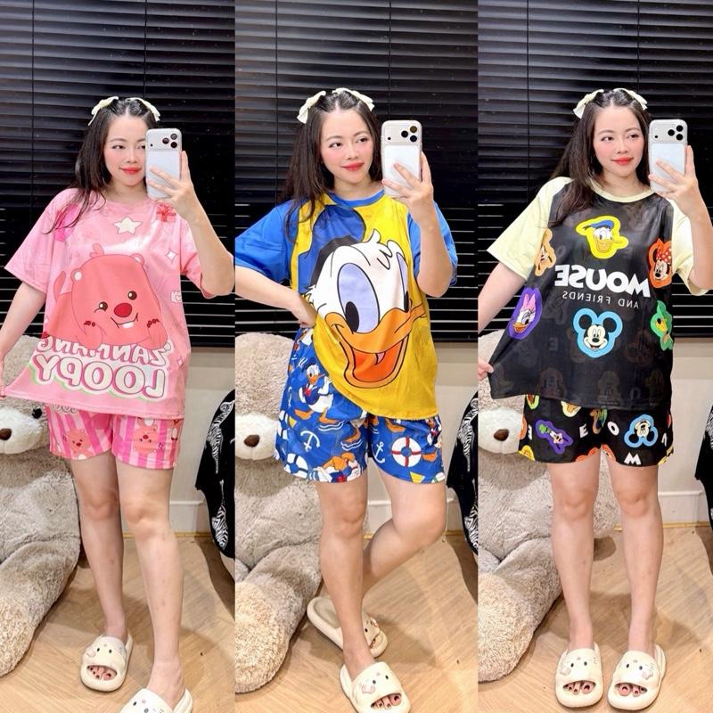 Đồ bộ quần đùi áo cổ tròn (Tăm lạnh) bigsize Phương Tipi