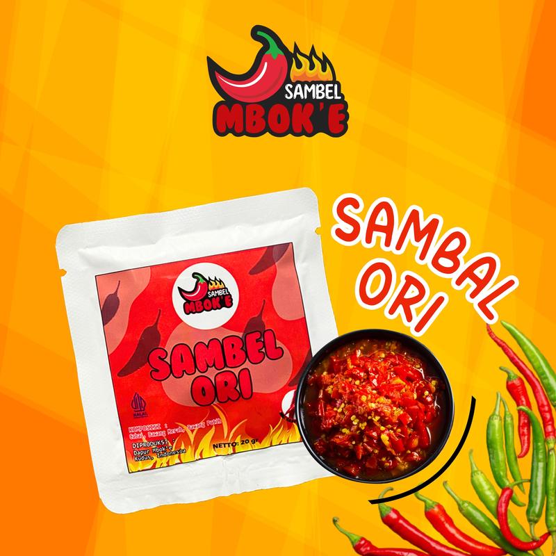 Sambel Mbok'e Sambal Ori / Trasi 20g Sambal Sachet Kemasan Instan Bawang Ayam Cumi 2