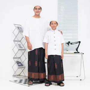 Couple Sarung Instan Pria Dewasa & Anak instan nyaman warna hitam elegan bahan lembut motif sarwon banyak pilihan warna Batik
