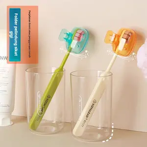 [Beli 1 Gratis 1]Pelindung Sikat Gigi, Klip Penyimpanan Kepala Sikat Gigi Portabel Anti Debu untuk Perjalanan, Klip Pelindung Kepala Sikat Gigi Elektrik Mewah