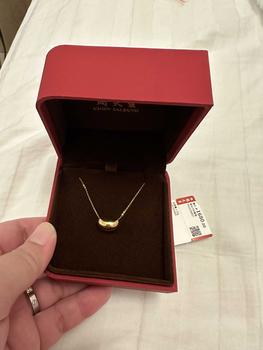 Product Review of 【Chow Tai Seng】18K Au750 Gold Bean Beads Minimalist Daily Fashion Jewelry Necklace from 芳** 0