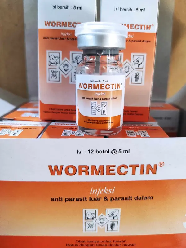 Wormectin 5ml+Spuit Ampuh Atasi Jamur Parasit Obat Scabies Demodex Gudik Kutu Cacing Kucing Sapi Anjing Kambing 5