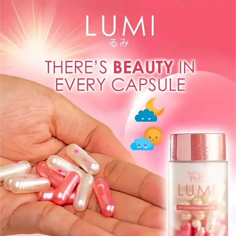 Lumi 24h Glutathione & CollagenCapsules with Sunblock - 60 Capsulesfor  Comprehensive Skin Support andExtra Protection