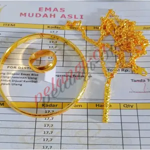 set perhiyasan E.m.a.s asli kadar 17.7 free surat pembelian