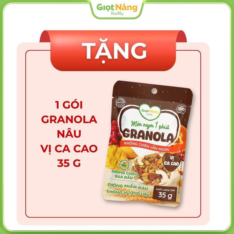 1 Gói Granola Mini Nâu Vị Ca Cao Với Viên Yến Mạch Gạo Lứt Trái Cây Mới Từ Nông