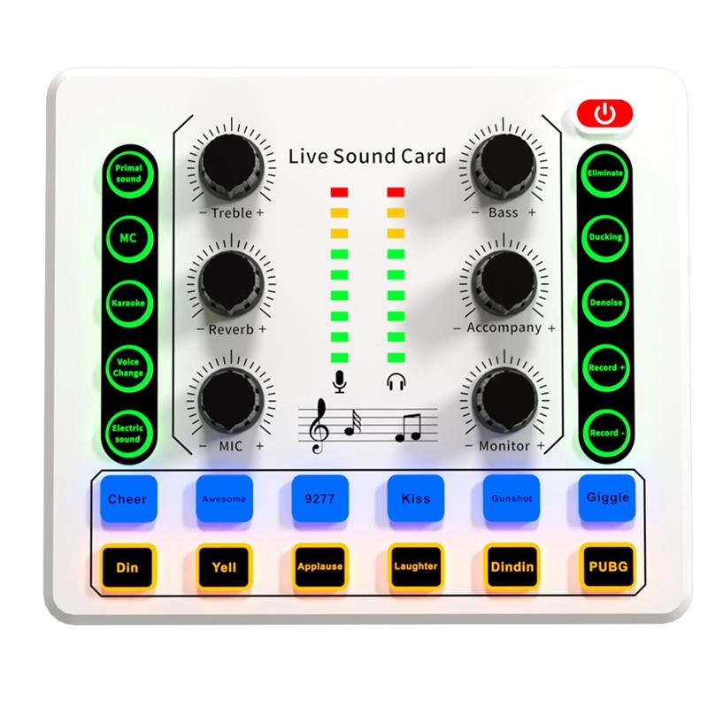 Product Introduction of M8 Live Sound Card Wireless Bluetooth Audio Mixer Digital Mixer Noise Reduction Live Streaming Broadcast Podcasting 24