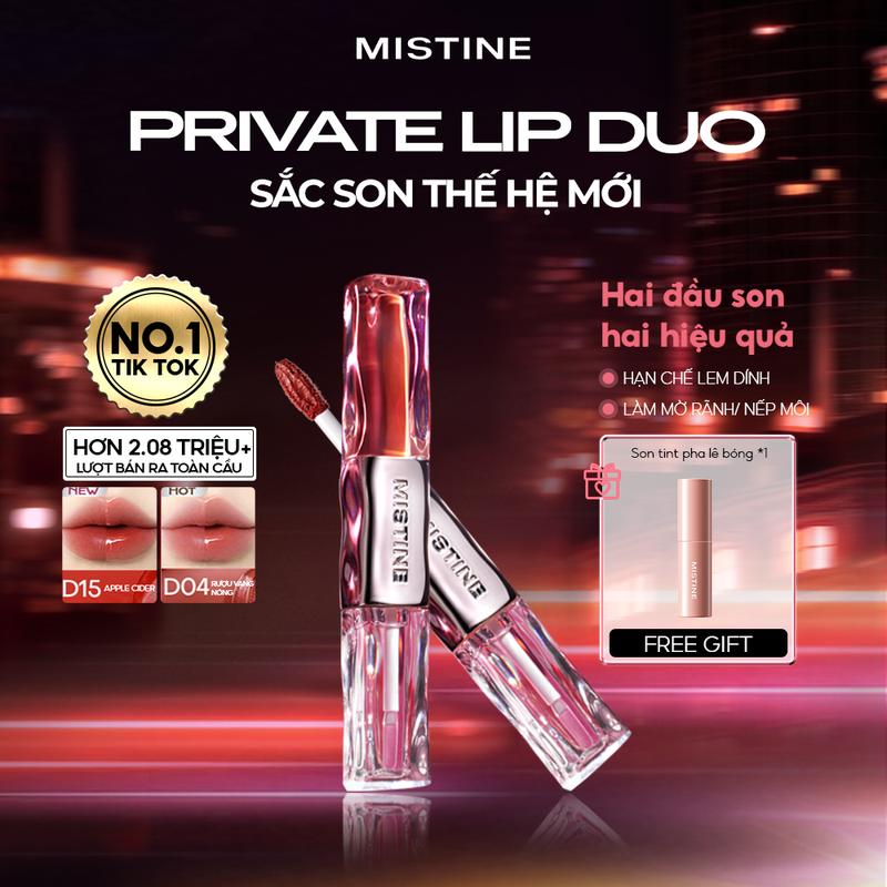 【COD】  [NEW VERSION 3.0] BẢN NÂNG CẤP MISTINE PRIVATE LIP DUO SON KEM BÓNG HAI ĐẦU 3.0