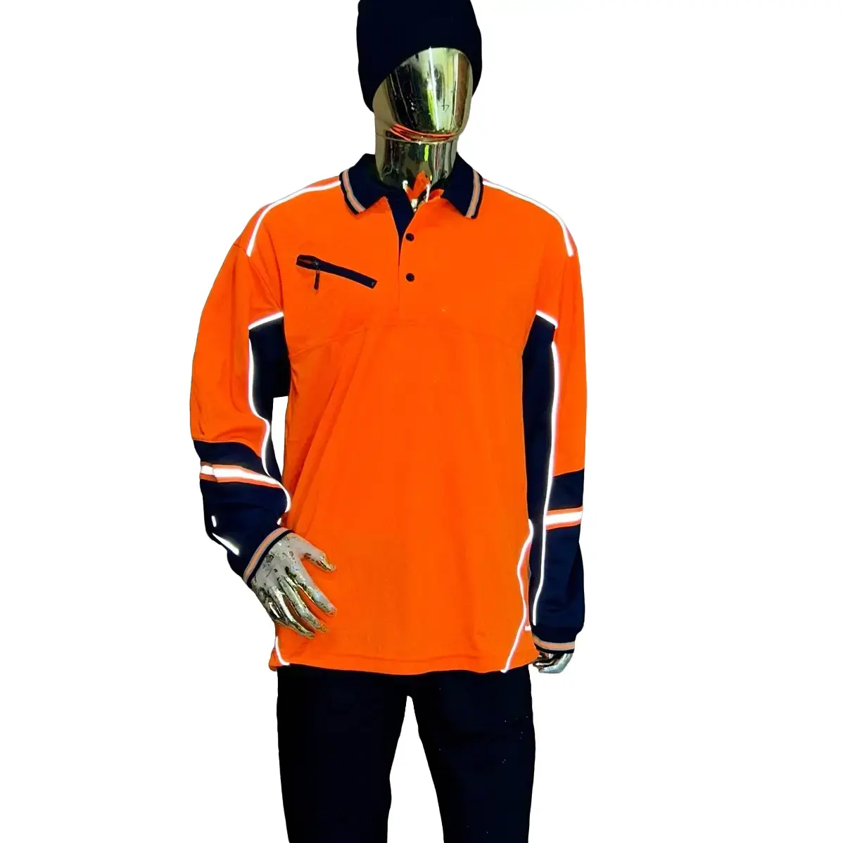 Hard Yakka kool gear Hi Vis long sleeves (oranges/navy)