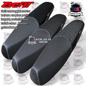 SARUNG KULIT JOK MOTOR BEAT BAHAN AMPLAS PASIR VARIASI JAIT MODEL XRIDE KOMBINASI KOTAK CATUR TERBARU!!!