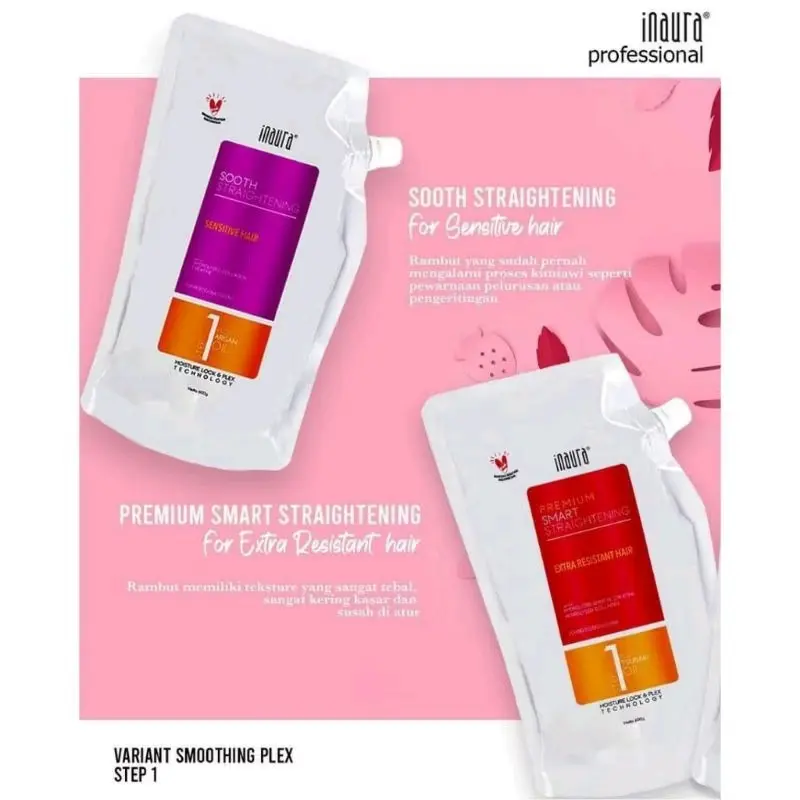 INAURA STEP 1 STRAIGHTENING POUCH 600 ml | obat rebonding | krim pelurus rambut