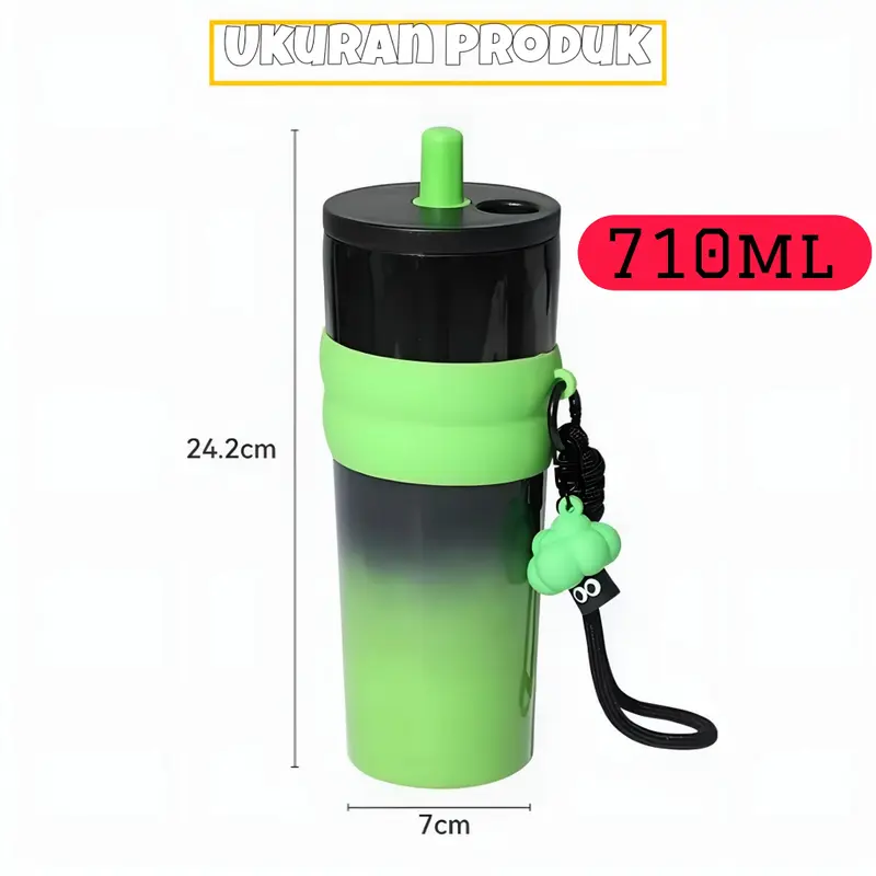 Tumbler Stainless SUS Premium Grade Aesthetic Viral Tahan Dingin Insulated Water Bottle BROCOLI -zan 7