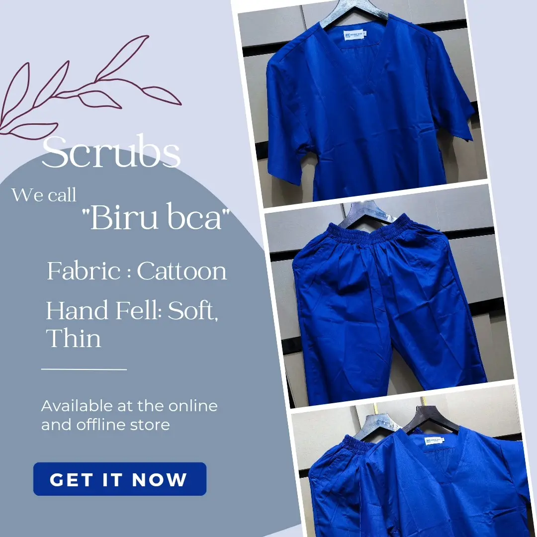 Scrub Cotton Fabric (Baju OK Bahan Katun) Warna Biru BCA, Our New Product
