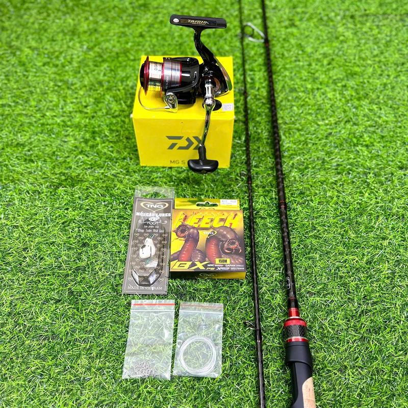 [Tặng Dù+Nhái TV+Khóa leader]  Combo Đứng Cần câu Lure TNQ, Máy câu Lure MG S, Dù câu lure TNQ, Câu lure Câu Cá Fishing Đi Câu