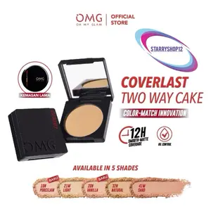 ( Two way Cake) OMG Oh My Glam Coverlast Two Way Cake 12 g bedak padat kontrol minyak hingga 8 jam Omg omg OMG oh my glam glow two way cake bedak wajah padat cover last coverlast