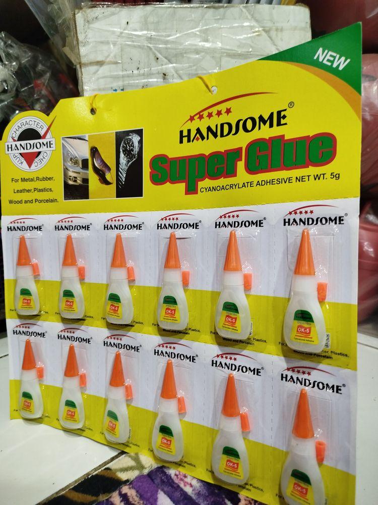 LEM SUPER GLUE HANDSOME LEM TETES SATU RENCENG ISI (  12  PCS   )