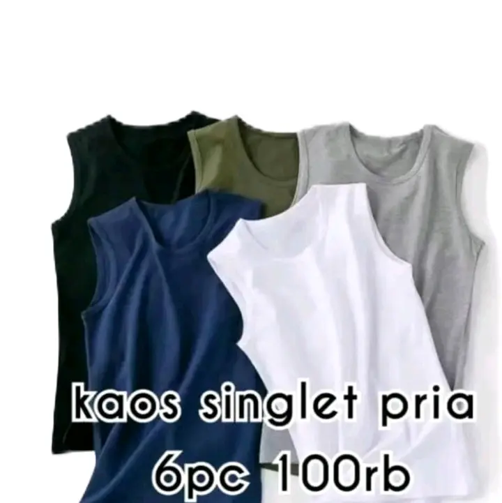 6 PCS SINGLET PRIA DEWASA TERMURAH BAHAN CATTON COMBED KAOS DALAMAN COWOK SIMPEL DAN ELEGAN Katun Keren