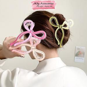 Kẹp Tóc Càng Cua Hình Nơ Kẹp Tóc Nơ Hai Màu Dễ Thương