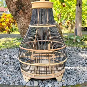 Sangkar Burung Perkutut Model Kerucut Jeruji Hitam Ambrukan