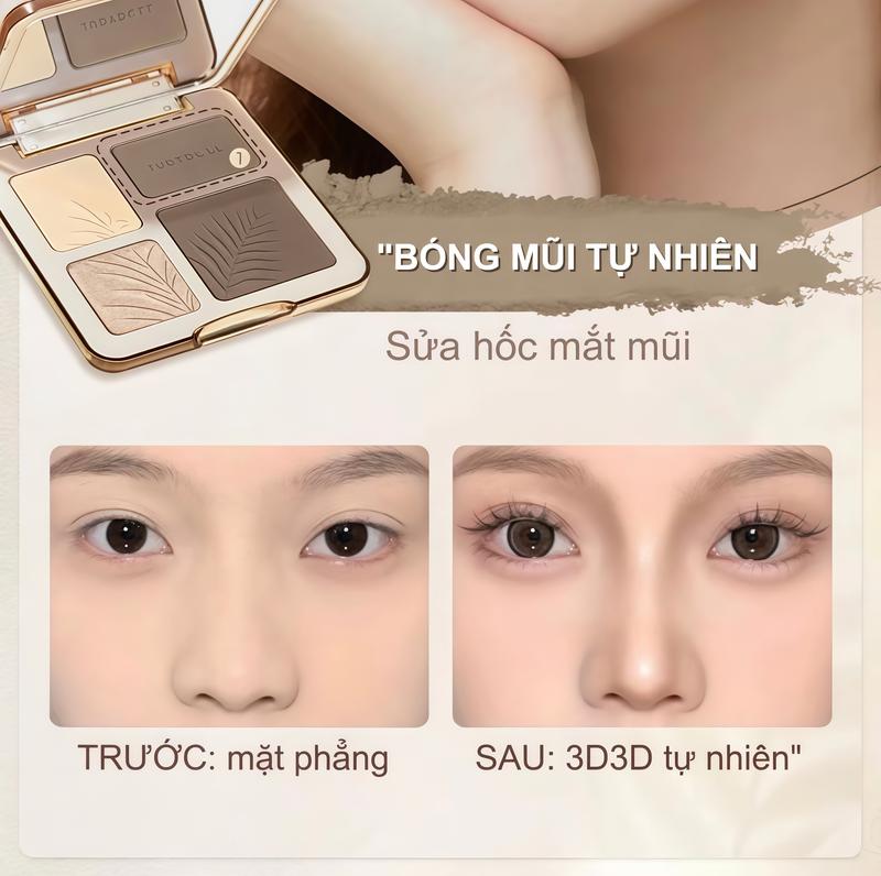 Phấn tạo khối JUDYDOLL 4 ô - Từ tạo khối đến bắt sáng, phân khu rõ ràng, dễ…