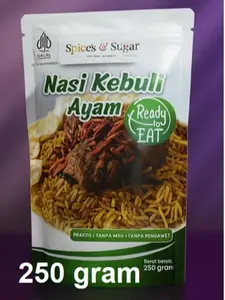 Nasi Kebuli Ayam 250g Makanan Siap Saji Ready To Eat Nasi Timur Tengah Instant Kemasan Pouch Tinggal Dipanaskan dan Siap Santap by Spice's & Sugar