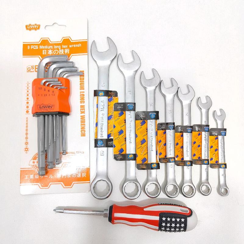 Tặng tua vít Combo 7 khoá CỜ LÊ và 9 cây lục giác BI dùng để sửa chữ ôtô xe máy