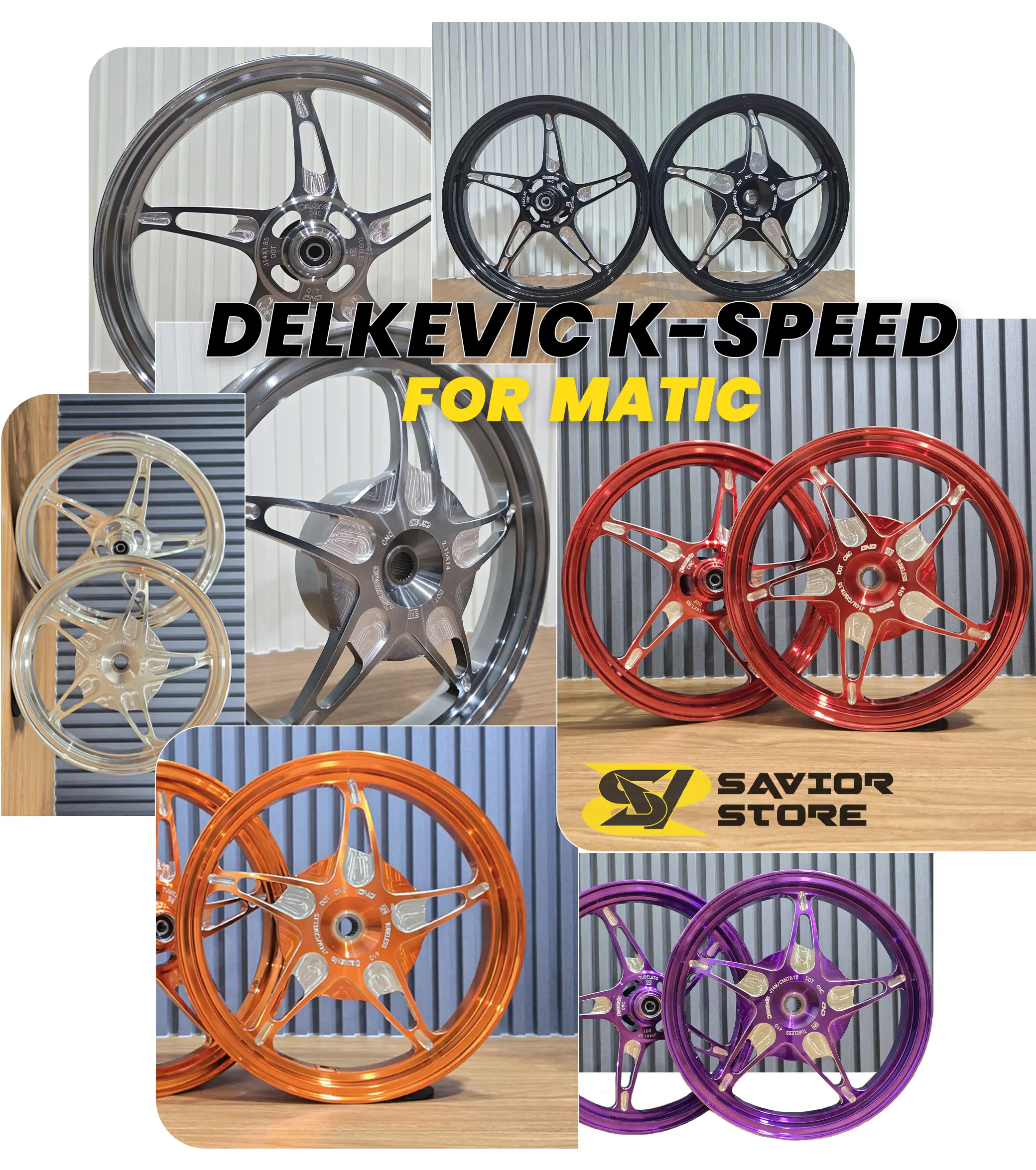 VELG DELKEVIC KSPEED BINTANG LAUT RING 14 2.15 1.85  RING 17 MOTOR VARIO 110 125 150 BEAT GENIO SCOOPY MIO SPORTY SMILE SOUL Motorcycle