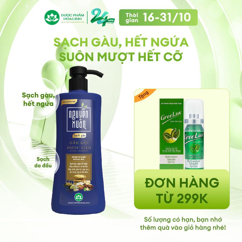 Dầu gội Dược liệu Nguyên Xuân Sạch Gàu 470g - Tặng thêm 50g giá không đổi
