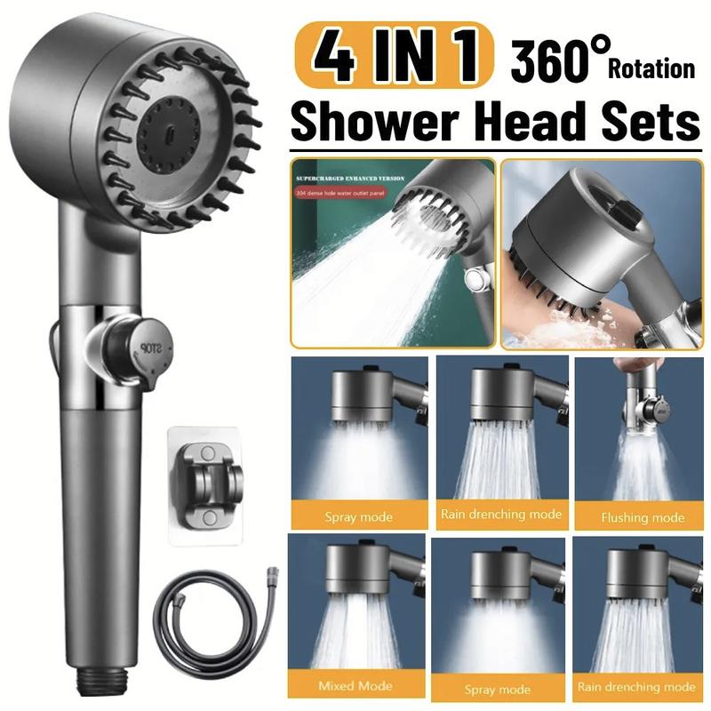 SG Local stock Shower Head 3 Modes High Pressure Water Saving One-Key ...