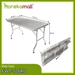 Meja Lipat Portable Stainless Meja Serbaguna Outdoor Jualan Anti Karat MUTU FWT126RC