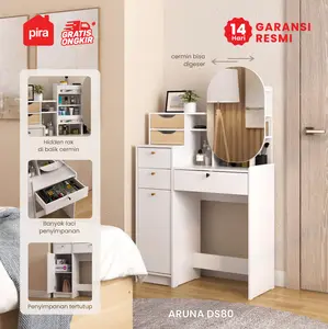 Pira Metropolis OX - Aruna DS80 Meja Rias dengan Kaca Geser