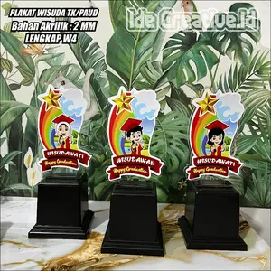 (2MM) PS Piala Akrilik Wisuda Sekolah SD TK PAUD Anak Plakat Tropi Hadiah Souvenir - IDE CREATIVE