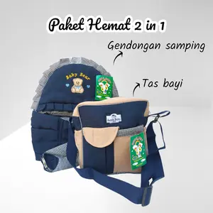 Syaufa Baby - Paket HEMAT 2 in 1 Twil Gendongan bayi Dan Tas bayi set perlengkapan bayi baru lahir newborn Hadiah parsel Gift