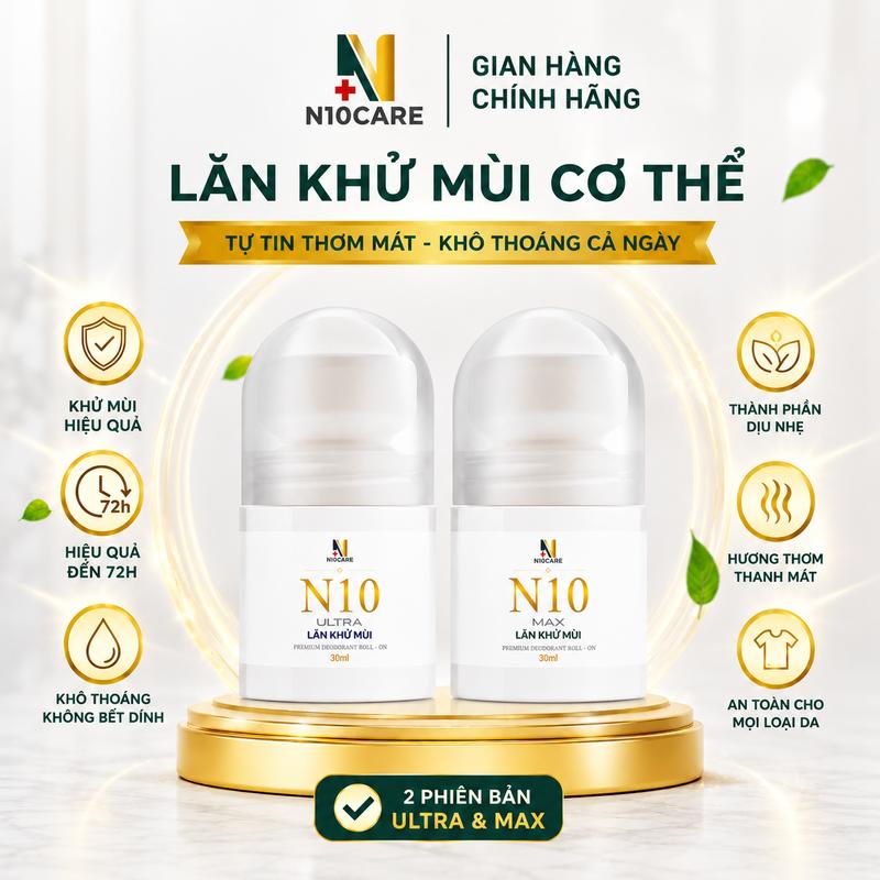 N10 Lăn Khử Mùi Cơ Thể Mát Lạnh – Khô Thoáng, Giảm Mồ Hôi Nách, Dưỡng Ẩm Và Làm Dịu Da
