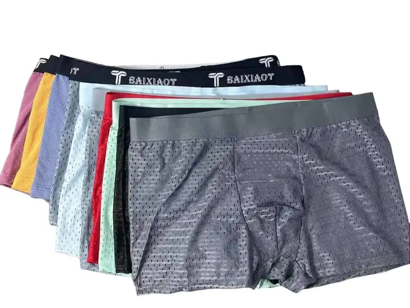 WARNA RANDOM(6PCS+1PCS) Celana dalam pria populer boxer ice silk cool men cowok 3PCS 6PCS 9PCS XL XXL XXXL XXXXL UNDERWEAR 0