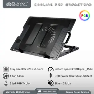 QUINTON ERGOSTAND Cooling Pad Kipas Laptop Pendingin Laptop1 Fan High Speed Silent 14-17inch Besi Pad - Quinton - Computer cooler  pad gaming