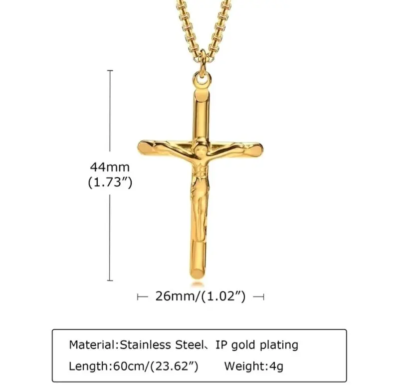 Kalung Salib Yesus Titanium Pria dan Wanita Antikarat 4