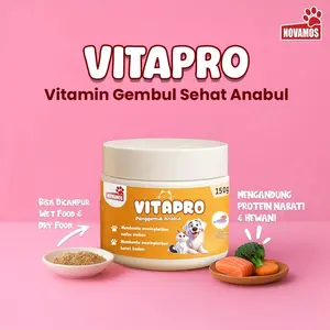 NOVAMOS Suplemen Penggemuk Kucing & Anjing | Penambah Nafsu Makan, Berat Badan - Vitapro 150gr