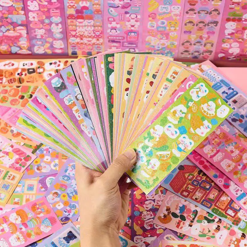 60 Tấm Sticker Siêu Cute Kim Tuyến Lấp Lánh - Giao Mẫu Ngẫu Nhiên Không Trùng Lặp