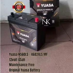 Aki Mobil Yuasa NS60LS 46B24LS MF 12v 45Ah Accu Kering Siap Pakai
