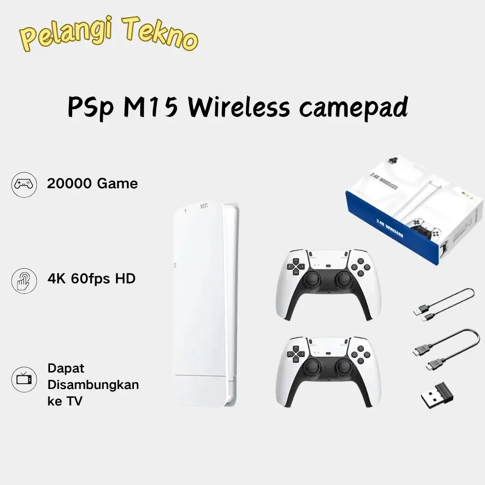 [COD]PSP M15 Wireless Gamepad  Stik Game PS5 Console 20000 Game 4K 60fps HD Retro 64G Game Stick