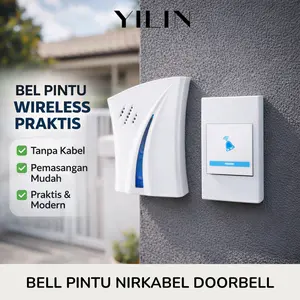 Bel Pintu Wireless Doorbell Waterproof Jangkauan Luas AC828 DC828 32 Nada Pilih Tanpa Kabel Baterai Praktis Modern