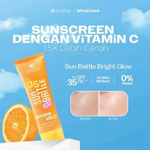 emina sun battle spf 35 PA+++, beli satu gratis satuuuu! freee face wash, kulit glowing seharian