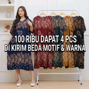[ PROMO BISA COD ] 100 DAPAT 4 PCS || DASTER RAYON JUMBO LENGAN PENDEK BUSUI BUMIL KANCING DEPAN BISA COD