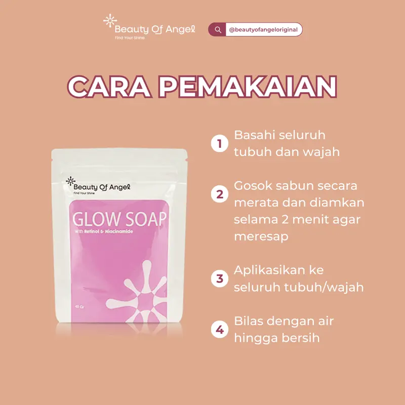 [FLASH SALE] Beauty Of Angel Glow Soap Sabun Badan Pembersih Pencerah Kulit Badan dan Wajah Mengandung Retinol Niacinamide Original BPOM 3