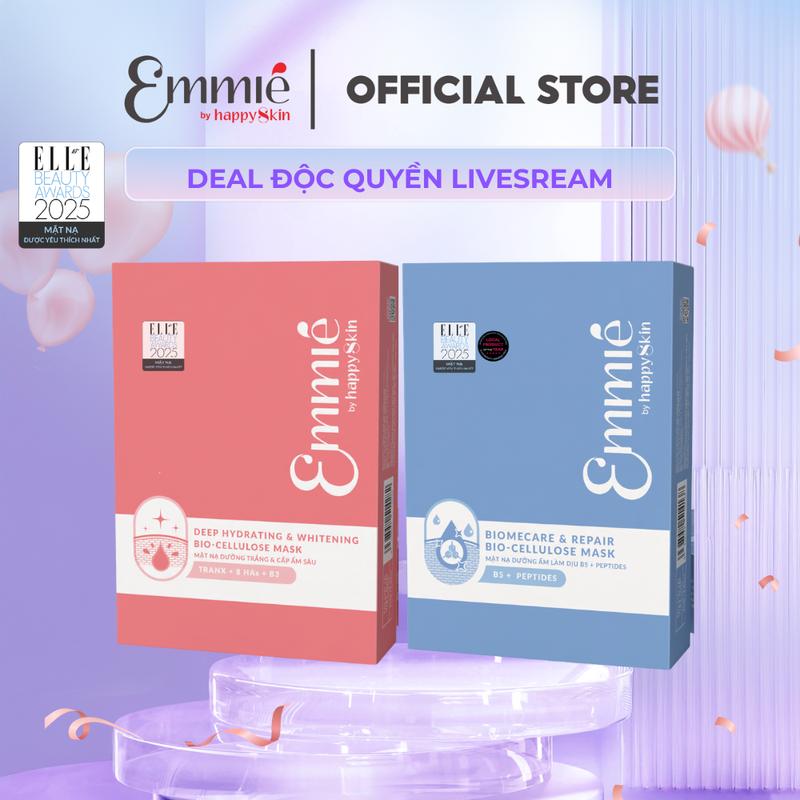 [ Độc Quyền ] COMBO 20 Miếng Mặt Nạ Dừa Sinh Học Emmié Bio Cellulose Mask 25g