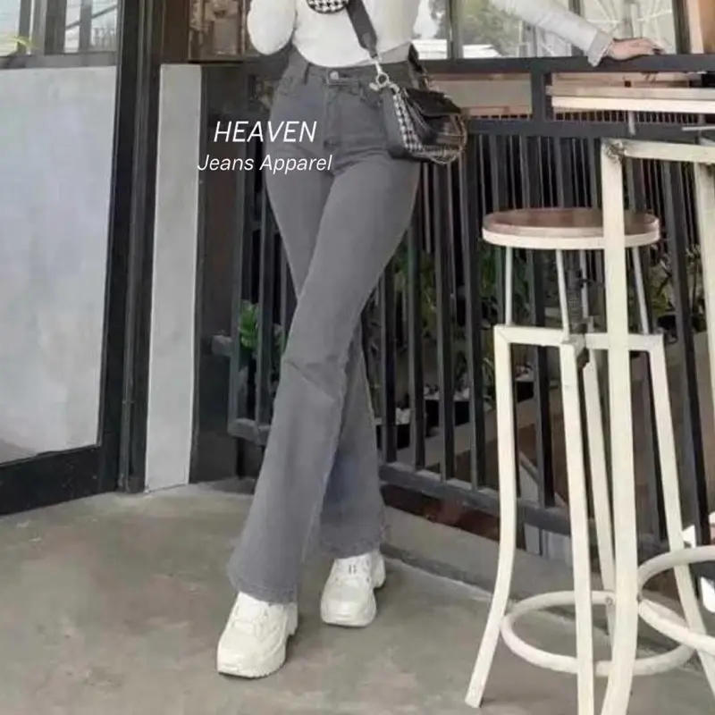 Celana Highwaist Cutbray Jeans Loose   Panjang Wanita Korean Style Denim Melar Kekinian Cewek 7