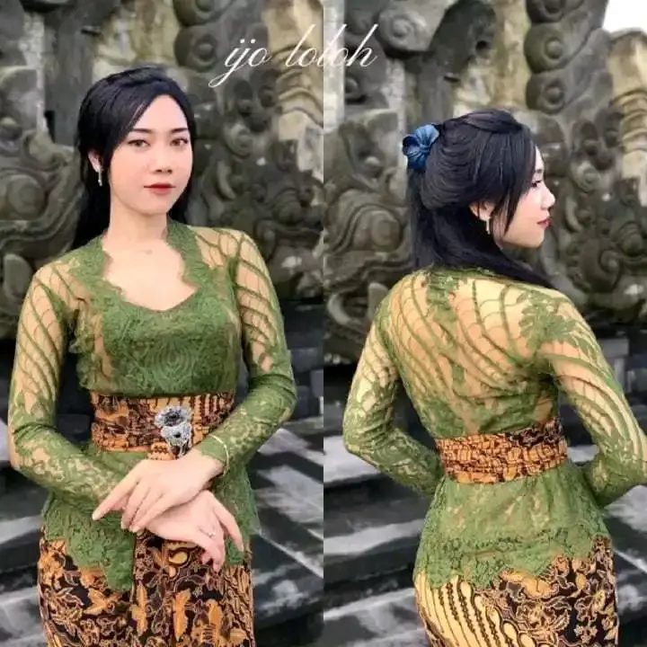 (TERLARIS) kebaya borkat sofia, atasan kebaya kutu baru lengan  Panjang Setelan Wisuda Kondangan Pesta kebaya berisi kancing 4