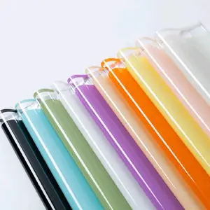 [ 5 Lembar ] Flower Wrapping Paper Frame Double Clear Kertas Buket Bunga Cellophane Transparan Line Color Bening OPP